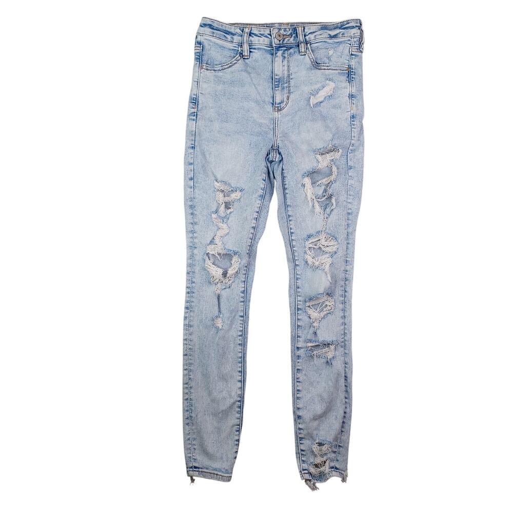 American Eagle Jeans Size 4 Next Level Stretch Super High Rise Jegging Destroyed